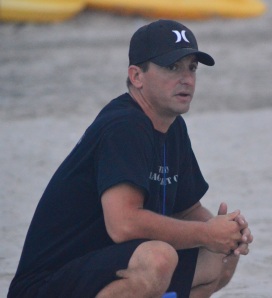 Margate resident Rob Fishbein, 36, helps train area high school football players with his intense early morning beach workouts. (Glory Days photos/Dave O'Sullivan)
