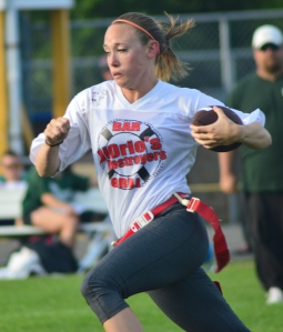 Lamey, a former basketball and track star at Mainland Regional High School who also is the career assists leader for the Rowan University women's basketball team, feeds her competitive fire by playing in the Jersey Shore Powder Puff Football League, a women's flag football league based in Somers Point.